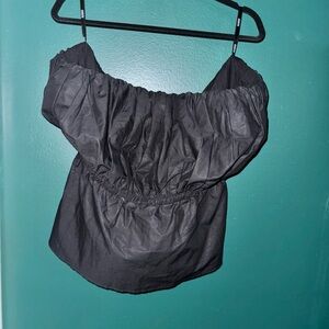 ELOQUII Strapless Peplum Ruffle Top | Size 18